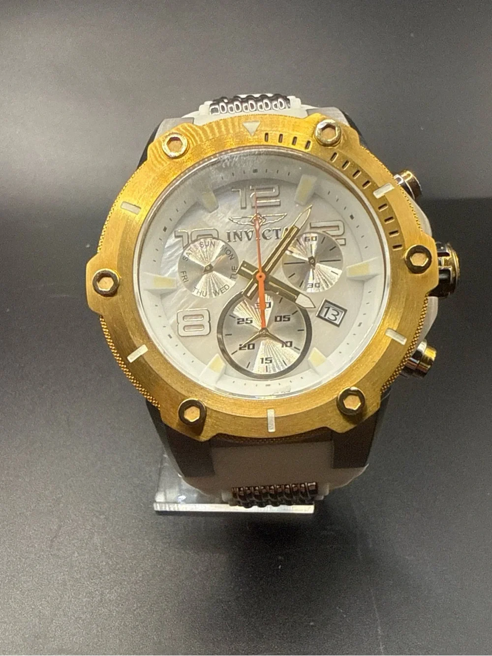 Invicta Speedway White Mother of Pearl Men's Watch - 22512 New Battery